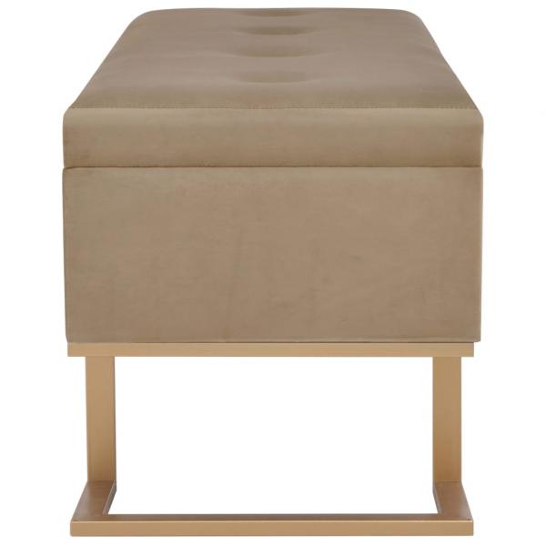 Bank mit Staufach 105 cm Beige Samt