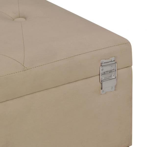 Bank mit Staufach 105 cm Beige Samt