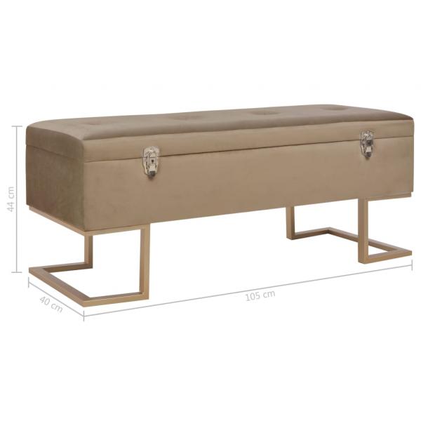 Bank mit Staufach 105 cm Beige Samt