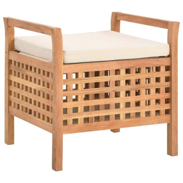 ARDEBO.de - Sitzbank mit Stauraum 49×48×49 cm Walnuss Massivholz 