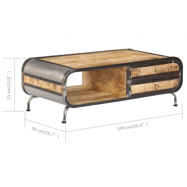 Couchtisch 100 x 50 x 35 cm Mango-Massivholz