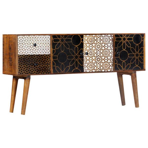 Sideboard mit Druckmuster 130×30×70 cm Massivholz Mango