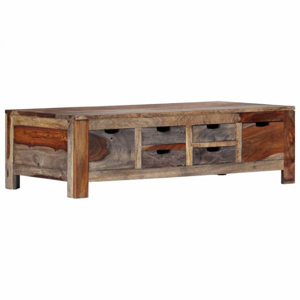 ARDEBO.de - Couchtisch Grau 100 x 50 x 30 cm Massivholz