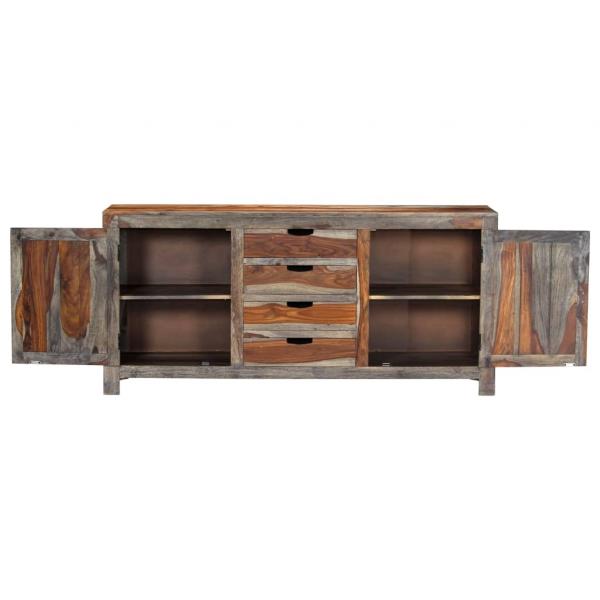 Sideboard Grau 160 x 40 x 75 cm Massivholz 