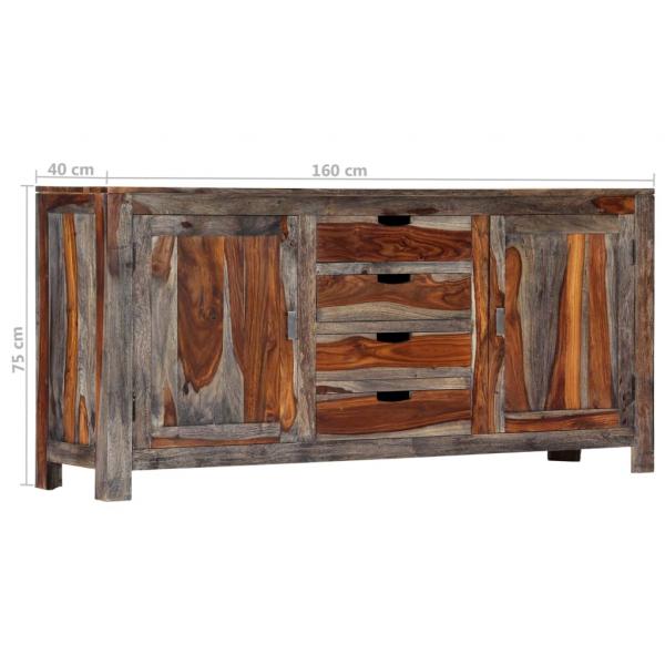 Sideboard Grau 160 x 40 x 75 cm Massivholz 