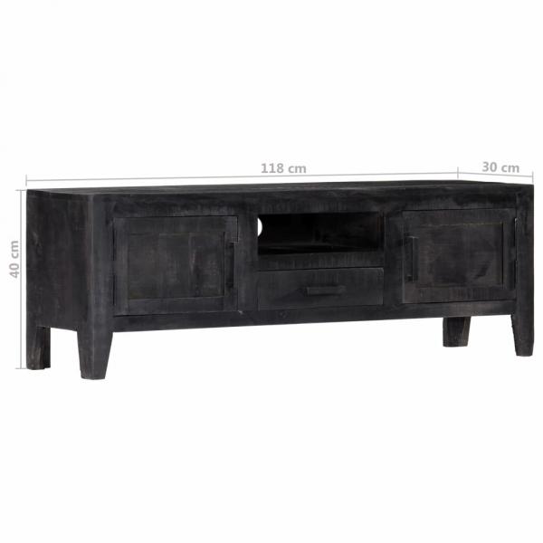 TV-Schrank Schwarz 118 x 30 x 40 cm Massivholz Mango 