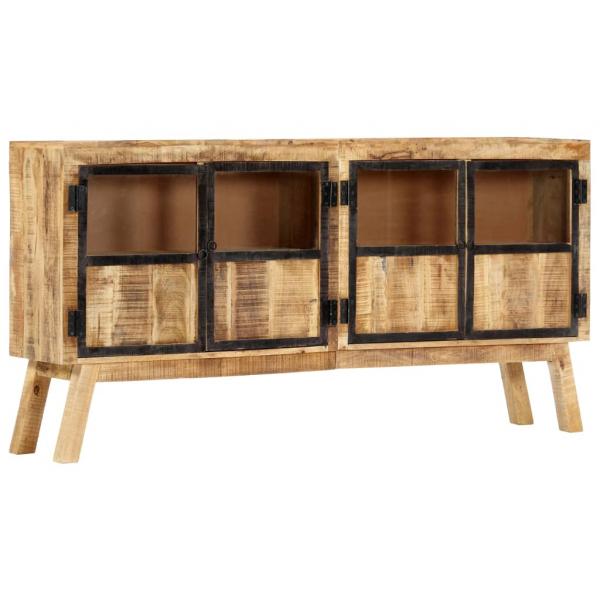 ARDEBO.de - Sideboard Braun und Schwarz 160×30×80 cm Raues Mango-Massivholz