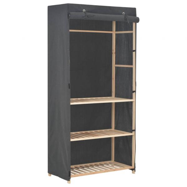 ARDEBO.de - 3-stufiger Kleiderschrank Grau 79 x 40 x 170 cm Stoff