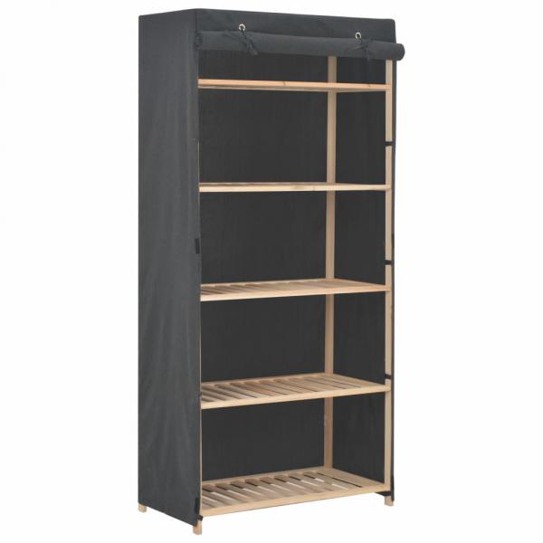 ARDEBO.de - Kleiderschrank Grau 79 x 40 x 170 cm Stoff