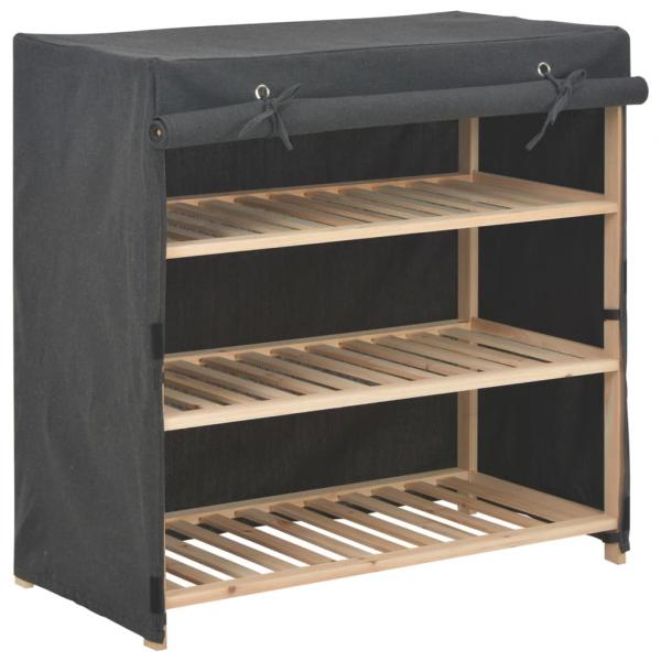 ARDEBO.de - Schuhschrank mit Abdeckung Grau 79 x 40 x 80 cm Stoff