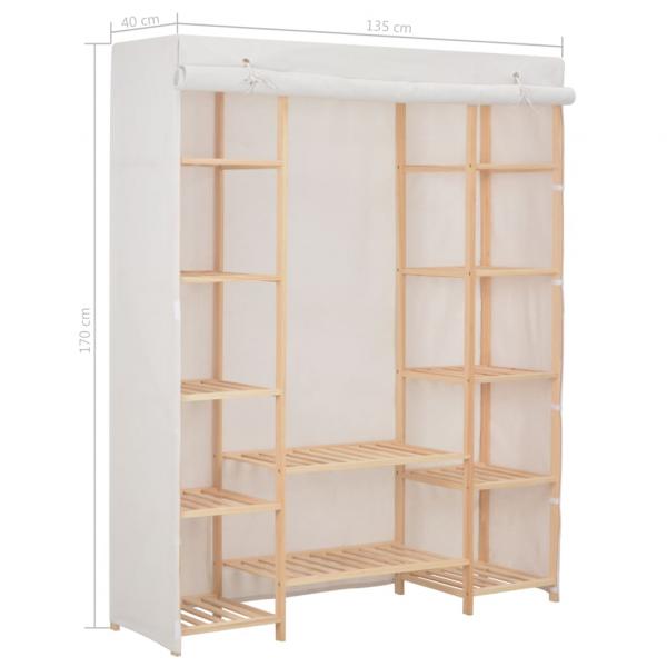 Kleiderschrank Weiß 135 x 40 x 170 cm Stoff