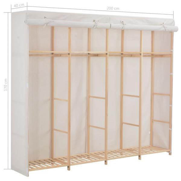 Kleiderschrank Weiß 200 x 40 x 170 cm Stoff