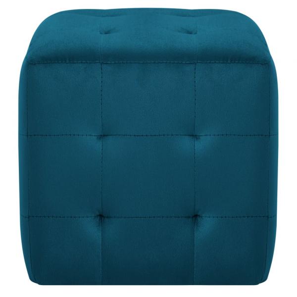 Nachttische 2 Stk. Blau 30×30×30 cm Samtstoff