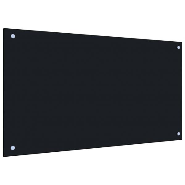 ARDEBO.de - Küchenrückwand Schwarz 90x50 cm Hartglas