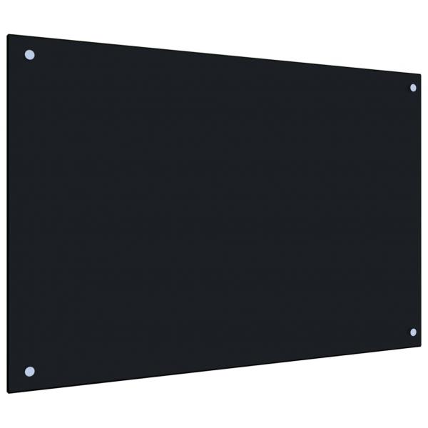 ARDEBO.de - Küchenrückwand Schwarz 90x60 cm Hartglas