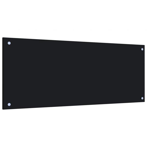 ARDEBO.de -  Küchenrückwand Schwarz 100x40 cm Hartglas