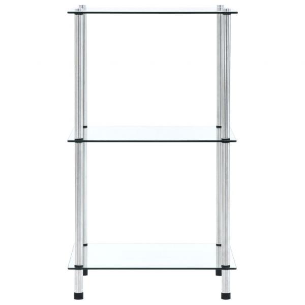 Regal mit 3 Ablagen Transparent 40x40x67 cm Hartglas