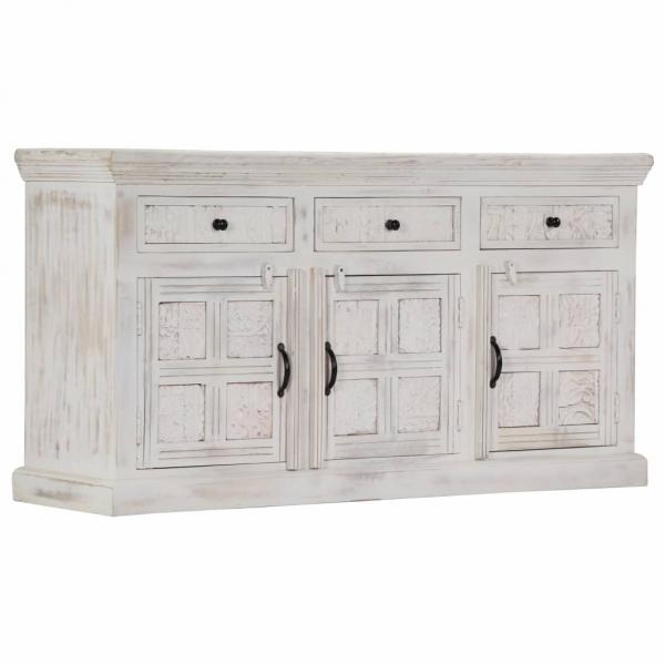 ARDEBO.de - Sideboard Weiß 140x40x74 cm Massivholz Mango