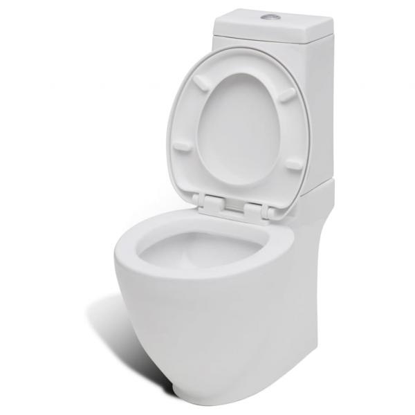 Toilette und Bidet Set Weiß Keramik