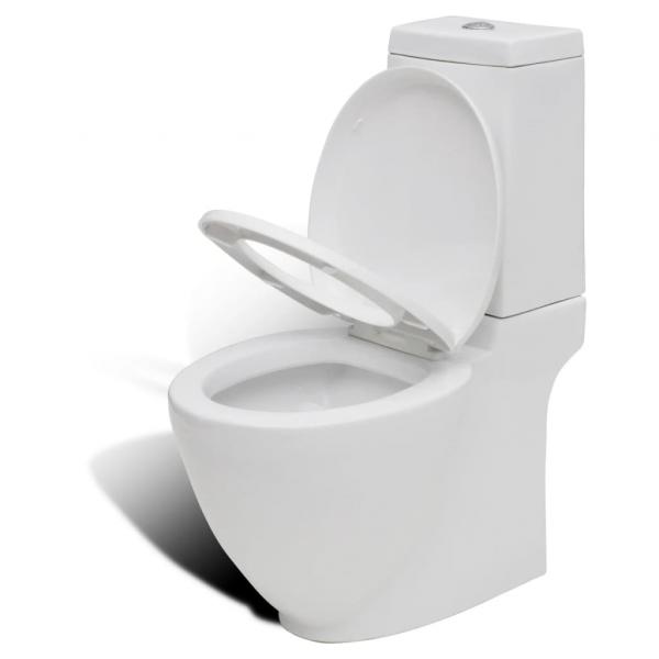 Toilette und Bidet Set Weiß Keramik