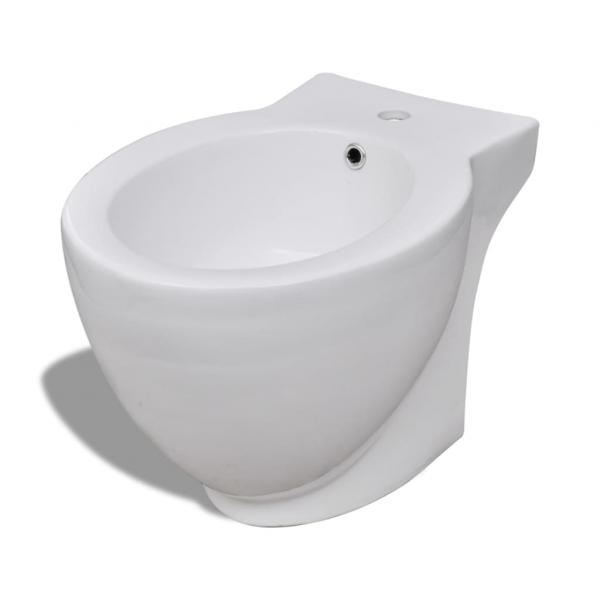 Toilette und Bidet Set Weiß Keramik