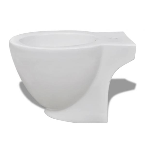 Toilette und Bidet Set Weiß Keramik