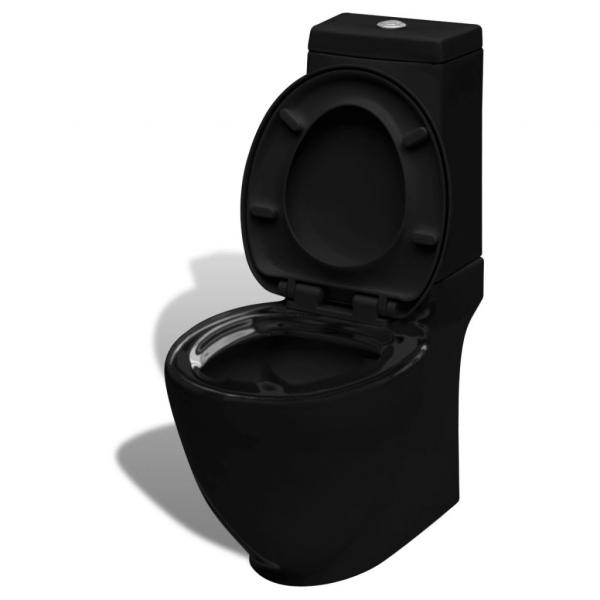 Keramik-WC & Bidet-Set Schwarz