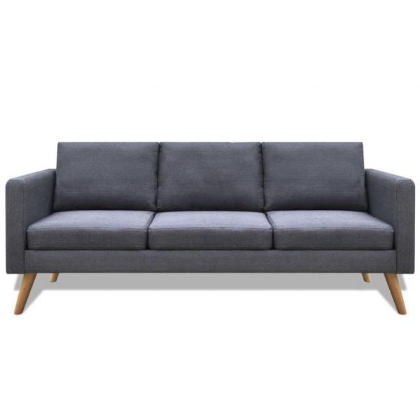 Sofa Set 2-Sitzer und 3-Sitzer Stoff Dunkelgrau 