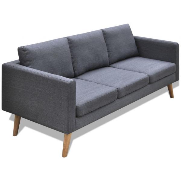 Sofa Set 2-Sitzer und 3-Sitzer Stoff Dunkelgrau 