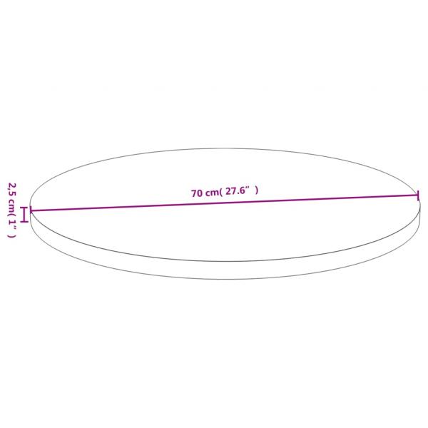 Tischplatte Ø70x2,5 cm Bambus