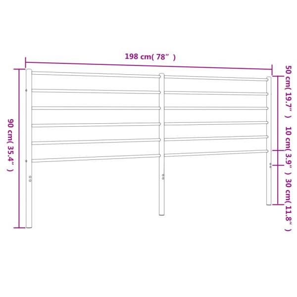 Kopfteil Metall Weiß 193 cm