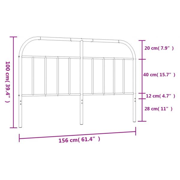 Kopfteil Metall Schwarz 150 cm