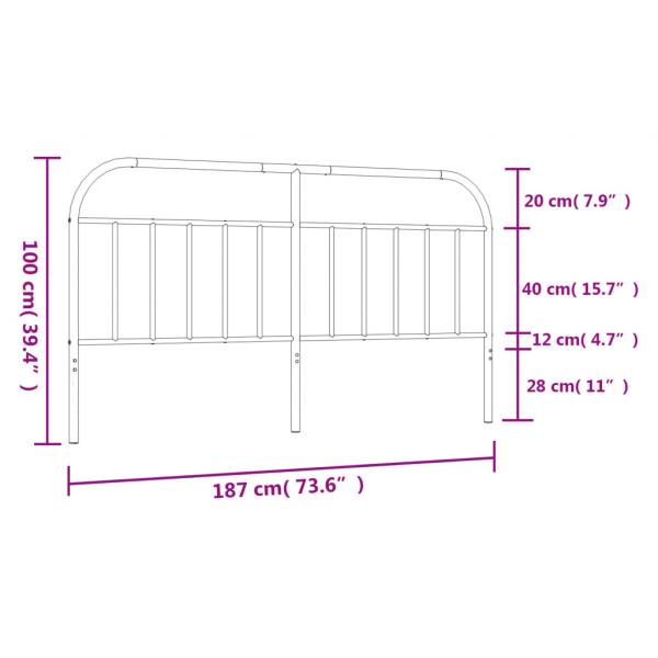 Kopfteil Metall Schwarz 180 cm