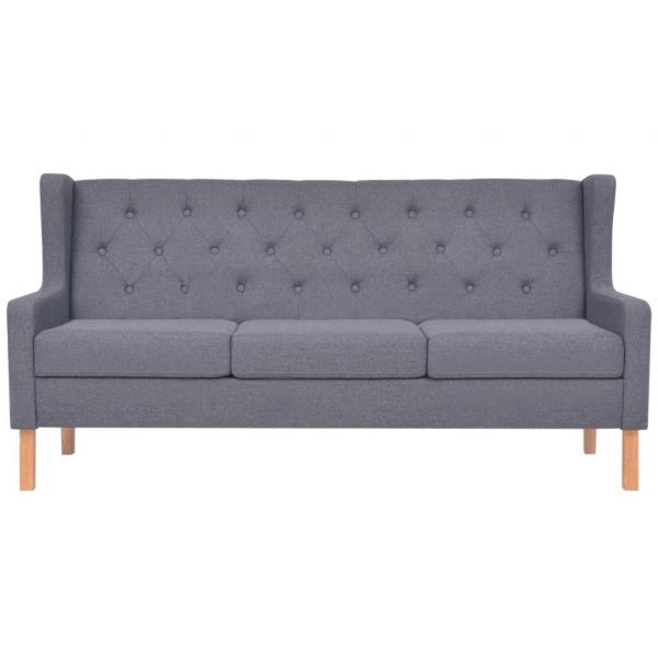 2-tlg. Sofa-Set Stoff Grau