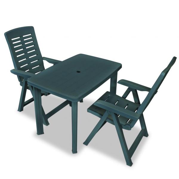 ARDEBO.de - 3-tlg. Bistro-Set Kunststoff Grün 