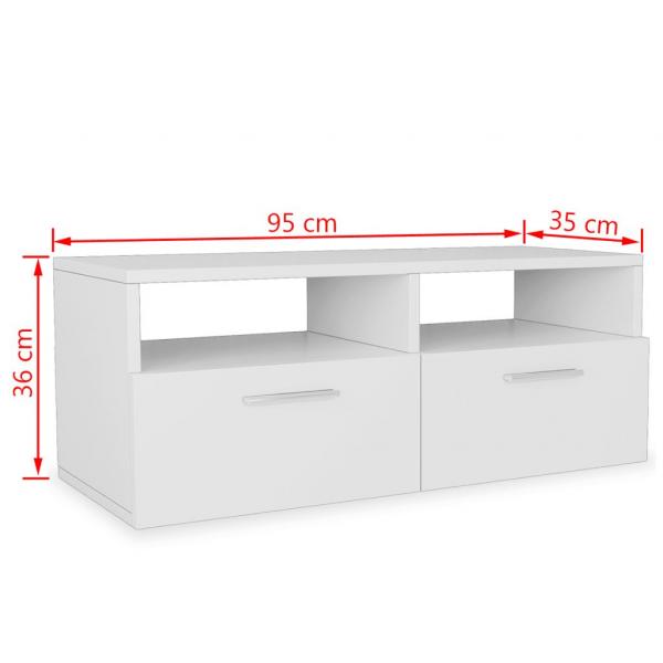 2 Stk. TV-Schränke Holzwerkstoff 95x35x36 cm Weiß