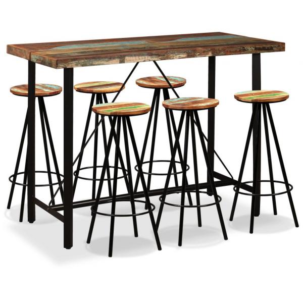 ARDEBO.de - 7-tlg. Bar-Set Altholz Massiv