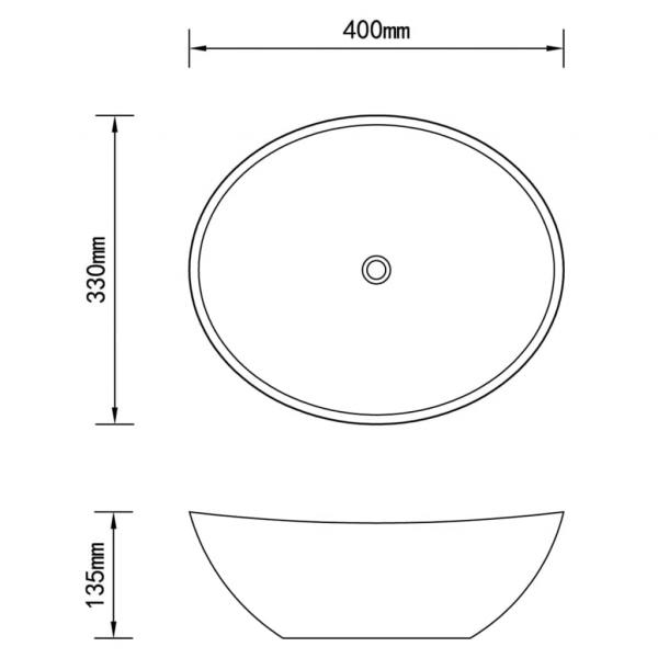 Bad-Waschbecken mit Mischbatterie Keramik Oval Weiß