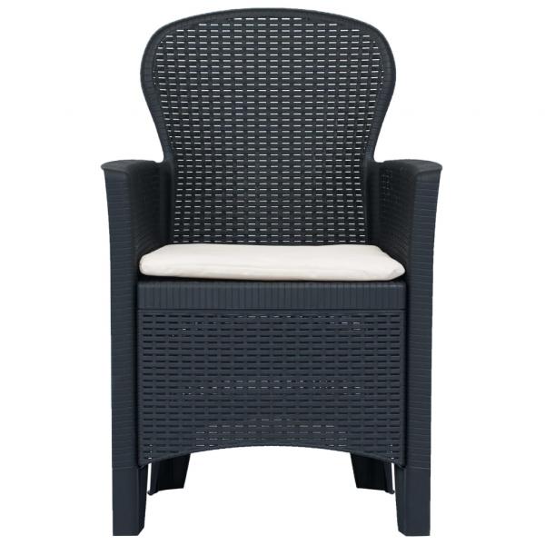 3-tlg. Bistro-Set Kunststoff Anthrazit Rattan-Optik