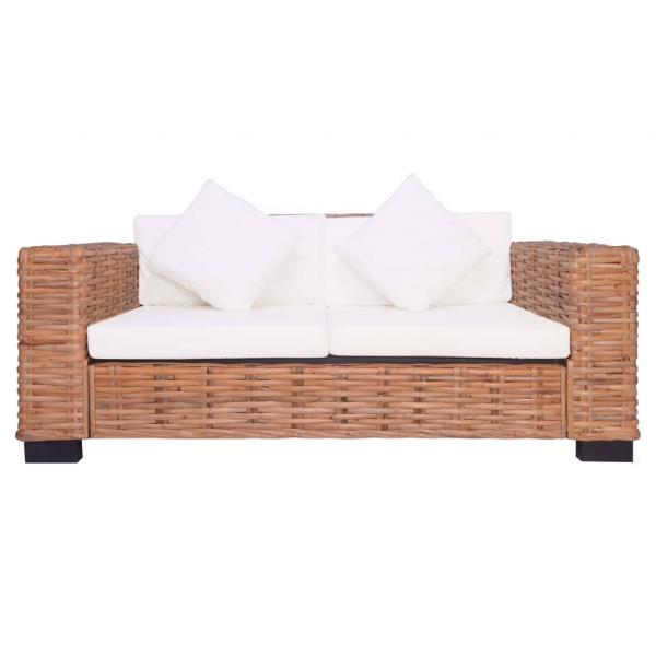 2-Sitzer Gartensofa Natürliches Rattan