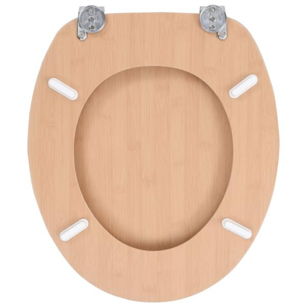 Toilettensitze 2 Stk. mit Deckel MDF Bambus-Design