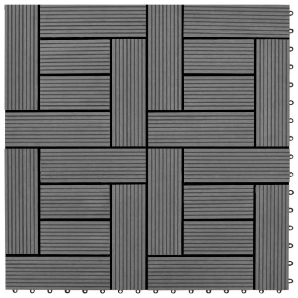 ARDEBO.de - 22 Stk. Terrassenfliesen 30 x 30 cm 2 qm WPC Grau