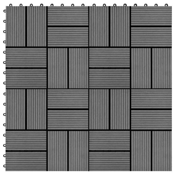 ARDEBO.de - 22 Stk. Terrassenfliesen 30 x 30 cm 2 qm WPC Grau