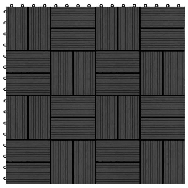 ARDEBO.de - 22 Stk. Terrassenfliesen 30 x 30 cm 2 qm WPC Schwarz