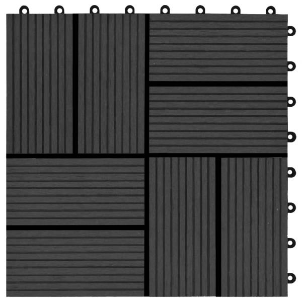 22 Stk. Terrassenfliesen 30 x 30 cm 2 qm WPC Schwarz