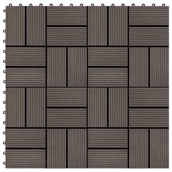 ARDEBO.de - 22 Stk. Terrassenfliesen 30 x 30 cm 2 qm WPC Dunkelbraun