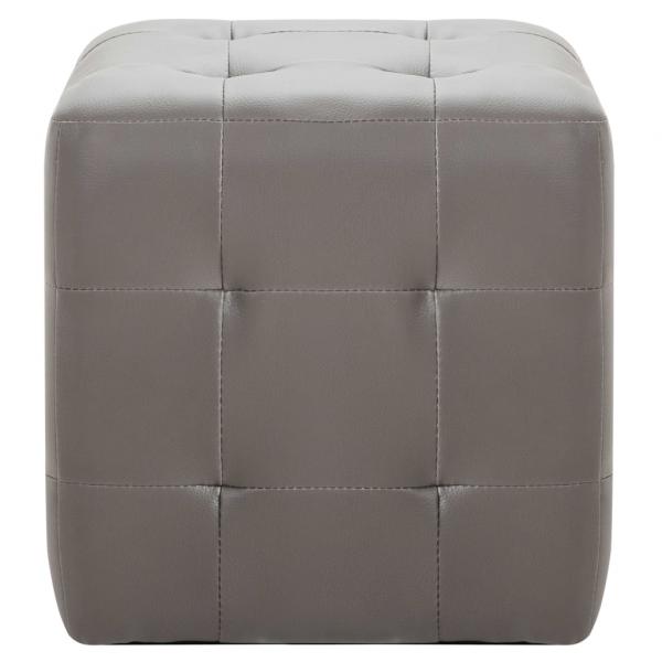 Pouf 2 Stk. Grau 30x30x30 cm Kunstleder