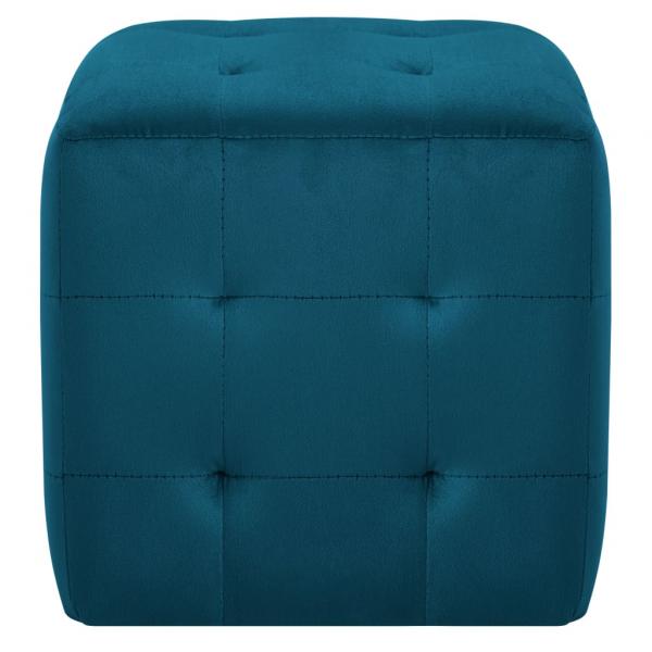 Pouf 2 Stk. Blau 30x30x30 cm Samtstoff