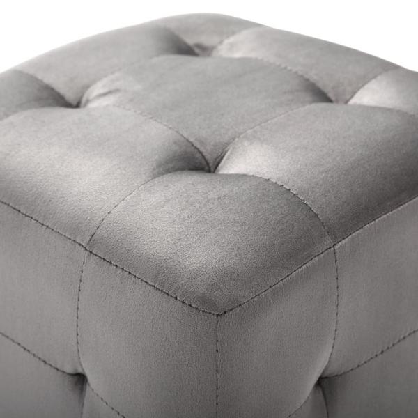 Pouf 2 Stk. Grau 30x30x30 cm Samtstoff