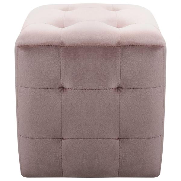 Pouf 2 Stk. Rosa 30x30x30 cm Samtstoff